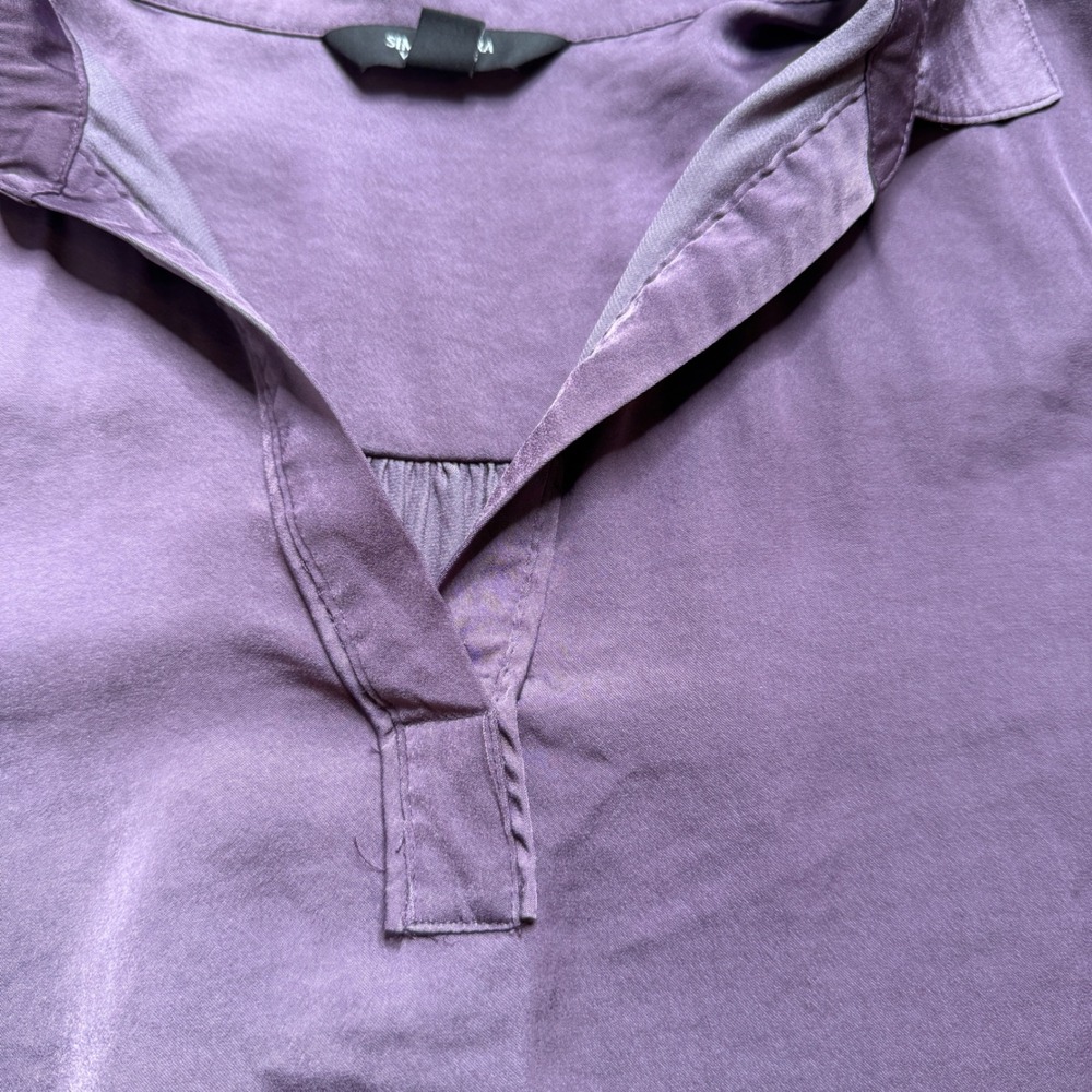 Simply Vera Vera Wang Purple Short Sleeve High Low Blouse Top XL RN 73277 - Picture 2 of 10